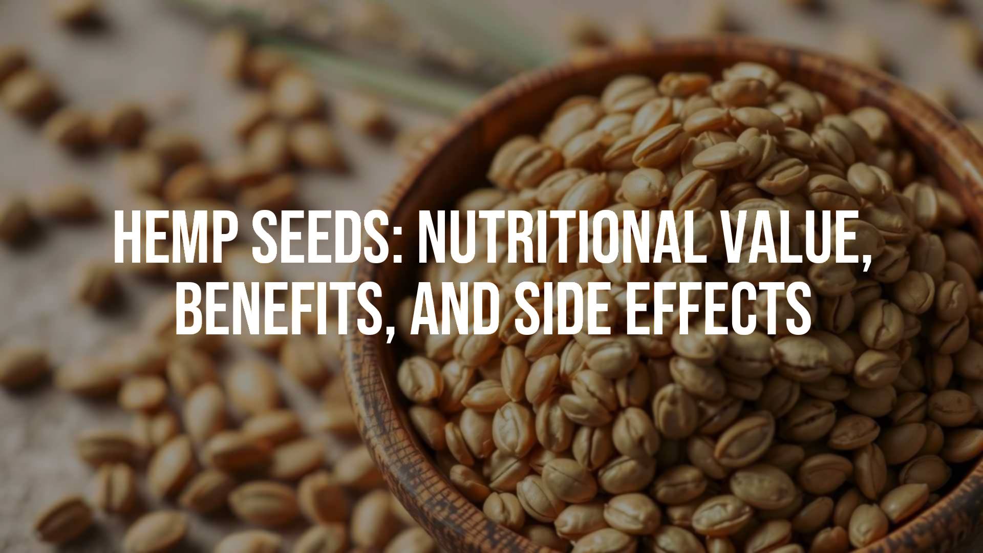 A bowl of fresh hemp seeds with a sprinkle of seeds around it, nutty and natural look, soft lighting, realistic.