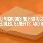 A small LSD tab placed on a notebook with a microdosing schedule, soft colorful light in the background, illustrative style.