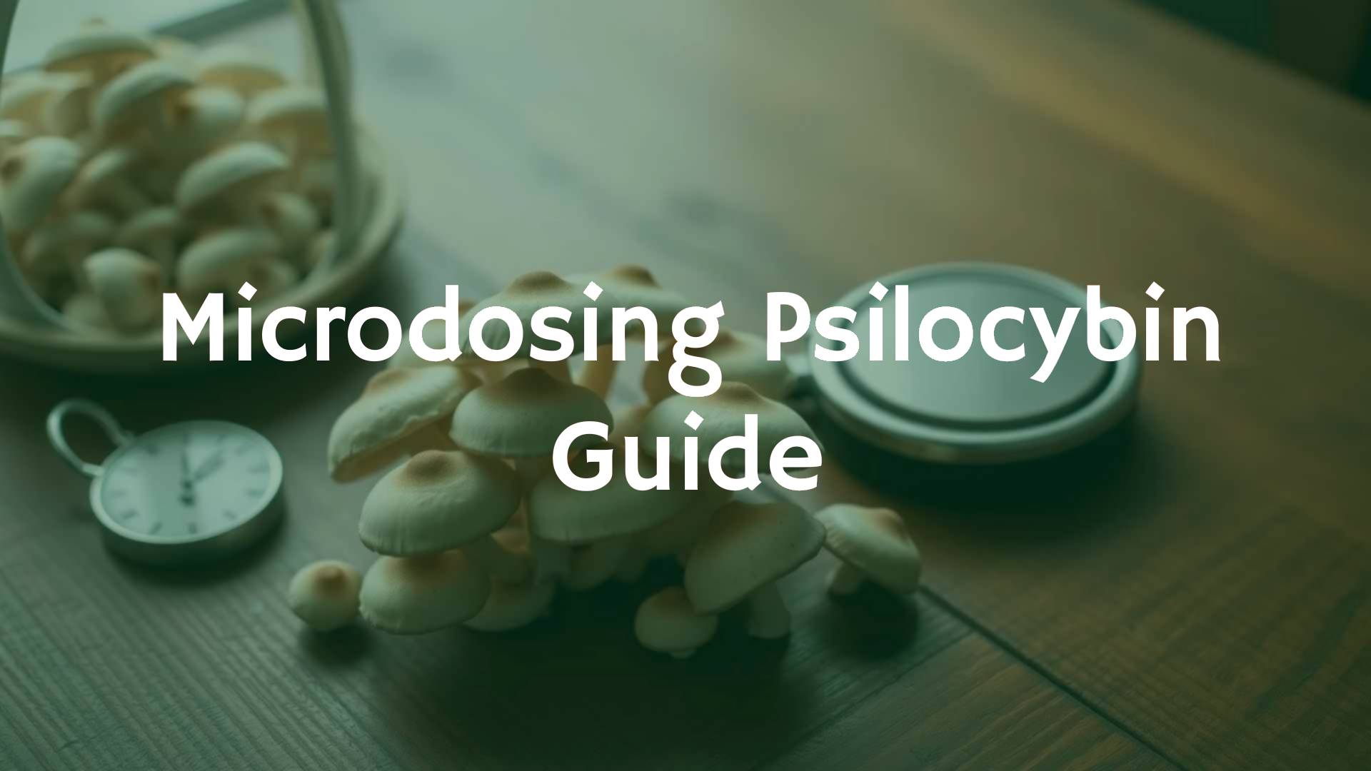 Psilocybin mushrooms on a wooden table, small precise digital scale next to them, soft natural lighting, realistic style, featured image for blog post.