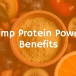 A bowl of green hemp protein powder with fresh fruits and nuts around it, healthy lifestyle, natural light, realistic.